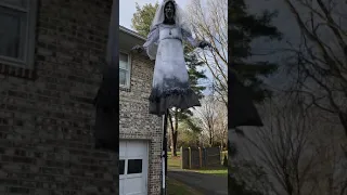 Homemade flying La Llorona, aka "The Weeping Woman" prop, mechanical operation.