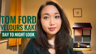 NEW Tom Ford Eye Quad creme in Velours Kaki — Day vs Night look + tips to make the greens pop