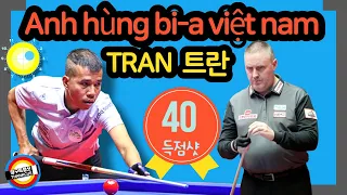 🔴🟡⚪️ anh hùng bi-a việt nam 🇻🇳 결승전 TRAN 트란 : 쿠드롱 ⬆︎ cuối cùng 45 TRAN điểm.