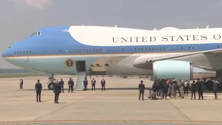 Air Force One arrives in North Carolina