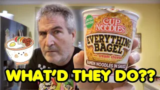 WEIRD NOODLE FLAVORS: Cup Noodles Everything Bagel Review 🥯🍜😮