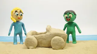 DibusYmas Sand games Superhero Play Doh Stop motion cartoons for kids - Vengatoon