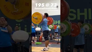 2023 world weightlifting championship training 73kg (c&j-195kg) #shorts #shortvideo #weightlifting