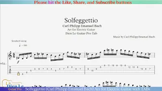 Solfeggettio (Carl Philipp Emanuel Bach) Arr for Electric Guitar with TABs