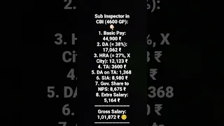 CBI Inspector salary 😛🤩 #ssccgl  #cbi #incometax #sscchsl