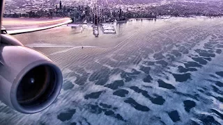 United Airlines B777 Landing at Chicago on New Year's Eve