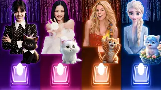 Cute Cats | Wednesday Dance Bloody Mary | Jisoo Flower | Shakira Waka Waka | Elsa Enemy | Tiles Hop