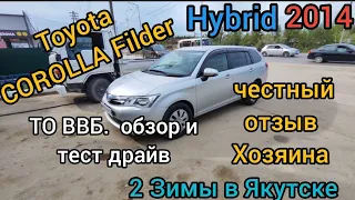 TOYOTA COROLLA FIELDER HYBRID 2 зимы в Якутске честный обзор. проверка ВВБ