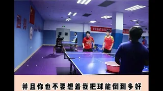 张海朴：横板长胶反手划接正手快带 Long pimple | long pips backhand swipe follow by forehand attack | bintik panjang