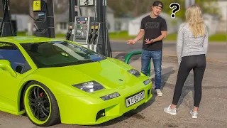 Asking For Gas Money In Fake Lamborghini