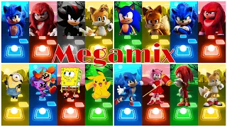 All Characters Megamix | Sonic The Hedgehog 🔵 Sonic Prime 🔴 Minions 🟡 Knuckles | TilesHop
