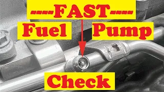 How to check fuel pump pressure in 1 minute for $1 and fuel pump function