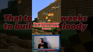 Callum's Corner’s Minecraft house catches on fire again!