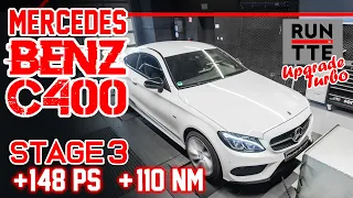 Mercedes-Benz C400 3.0 T | TTE Upgrade Turbos | Stage 3 Chiptuning - Dyno - 100-200 | mcchip-dkr