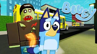 BLUEY INTENTA ESCAPAR de la ESCUELA ZOMBIE | Las Aventuras de BLUEY en ROBLOX!