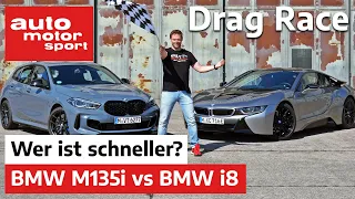 Drag Race: BMW i8 vs M135i - Wer liegt auf der 1/2 Meile vorne? | auto motor und sport