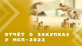 Отчет о закупках в течение 2022 года у субъектов МСП по Закону N 223-ФЗ