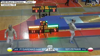 2020 xx T16 01 M S Individual Porec CRO ZC Juniors BLUE SZCZEPANIK POL vs PYSARENKO UKR