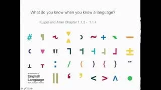 Chapter 1.1.3-1.1.4: Linguistic knowledge - Kuiper and Allan