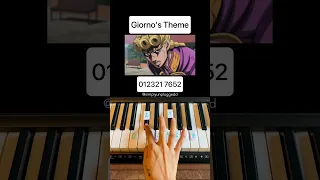 Giorno Theme - JoJo's Bizarre Adventure🔥(Easy Piano Tutorial) #anime #shorts #youtubeshorts