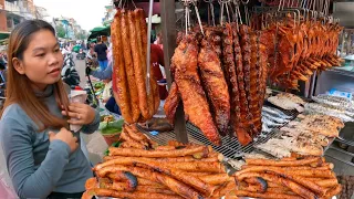 Best Cambodian Street Food | Tasty Yummy Roasted Fish, Duck, Pork Ribs, Pigs Intestine