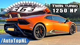 1250HP LAMBORGHINI Huracan TWIN TURBO *363KMH / 227MPH* on AUTOBAHN by AutoTopNL