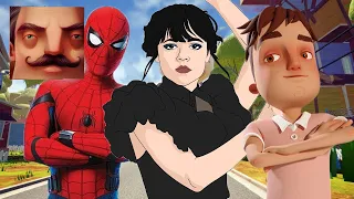 Hello Neighbor - New Neighbor Spider-Man Ben 10 Wednesday Addams Aaron History