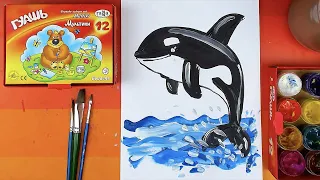 Как нарисовать КОСАТКУ - рисвем кита