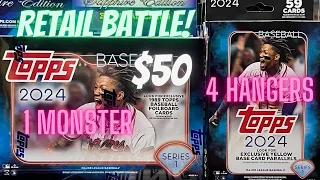Monster vs. Hanger Box Battle ⚾️ 2024 Topps Series 1 Baseball Retail Boxes!