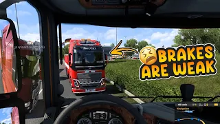 NOOBS on the road #19 - Brakes are weak | Funny moments - ETS2 Multiplayer