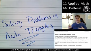 3.4 Solving Problems in Acute Triangles - 11 Applied Math