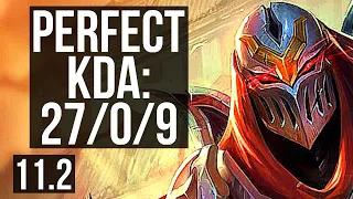 ZED vs RYZE (MID) | 27/0/9, Penta, Legendary, 3.7M mastery, 6 solo kills | NA Diamond | v11.2