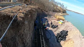 We called in reinforcements for this concrete pour.  Trailer pumping with Muddyfeet