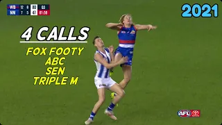 Multi-Call x4 | Cody Weightman gets some hangtime | 2021 Round 16 Western Bulldogs North Melbourne