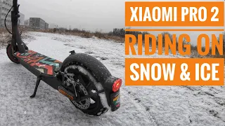 Xiaomi M365 Pro 2 in Heavy Snowfall | Long Range Electric Scooter in Winter | Snow & Ice | 4K