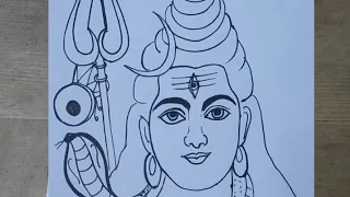 Very easy line artistica drawing of lord shiva | How to draw lord shiva easy | Mahashivratri drawing