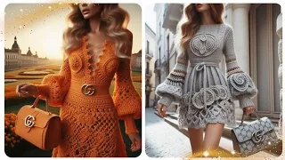 Hand Knitted Gucci dress knitted with the wool (share ideas) #crochet #beautiful #design