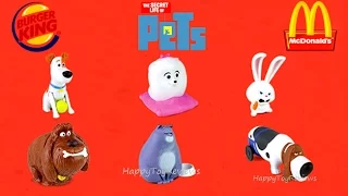 2016 THE SECRET LIFE OF PETS MOVIE BURGER KING KIDS MEAL TOYS McDONALD'S HAPPY MEAL TOYS USA PREVIEW