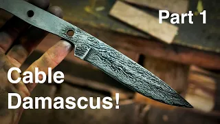 Making A Cable-Damascus Knife!!! (San Mai!) // Part 1