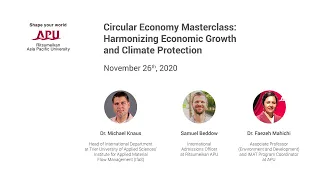 Circular Economy Masterclass: Harmonizing Economic Growth and Climate Protection