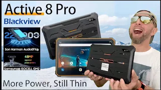 Tablette Etanche Antichoc Android 2,4K ,48MP Samsung,Helio G99 et 22 000 mAh, Blackview Active 8 pro