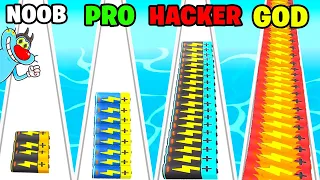 NOOB vs PRO vs HACKER vs GOD | In Battery Run 3D | With Oggy And Jack | Rock Indian Gamer |