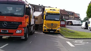 Geldern #07, Aufbau der Pfingstkirmes mit Kirmesplan