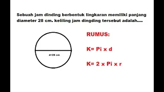 🔥 Matematika dasar : sebuah jam dinding berbentuk lingkaran memiliki panjang diameter 28 cm