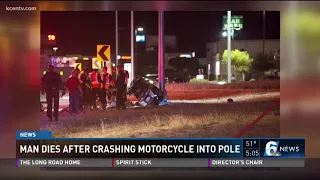 Man dies after crashing motorcycle into pole