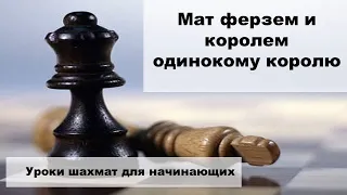 Мат ферзем с помощью короля одинокому королю. Уроки шахмат для начинающих.