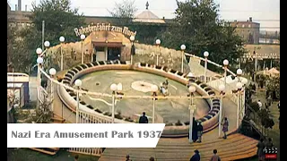Rare footage day in life Amusement Park Nazi Controlled Germany 1937 AI Converted to Color HD 60fps
