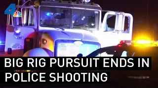 Stolen Big Rig Pursuit Ends in Deadly Police Shooting in Fontana | NBCLA