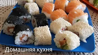 Homemade sushi and rolls 