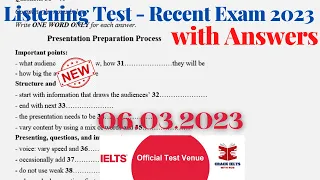 IELTS Listening Recent Actual Test 2023 with Answers